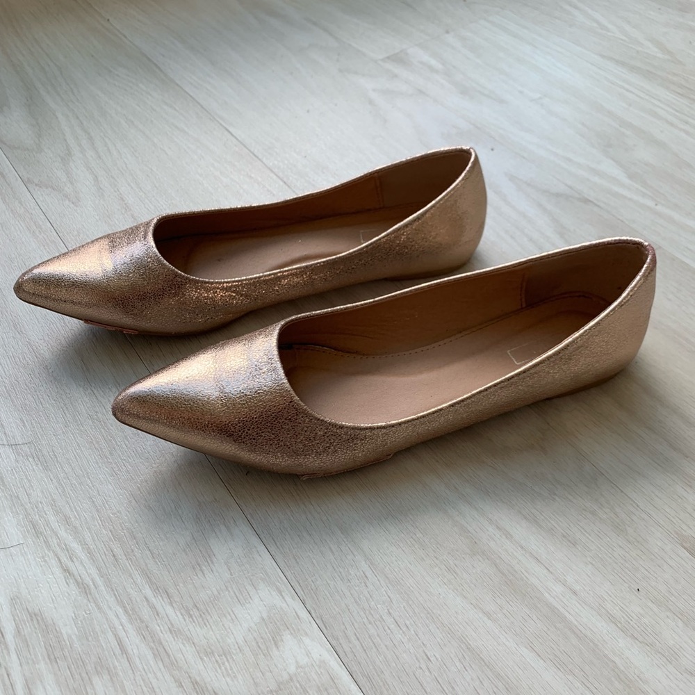 Gold flats size 8